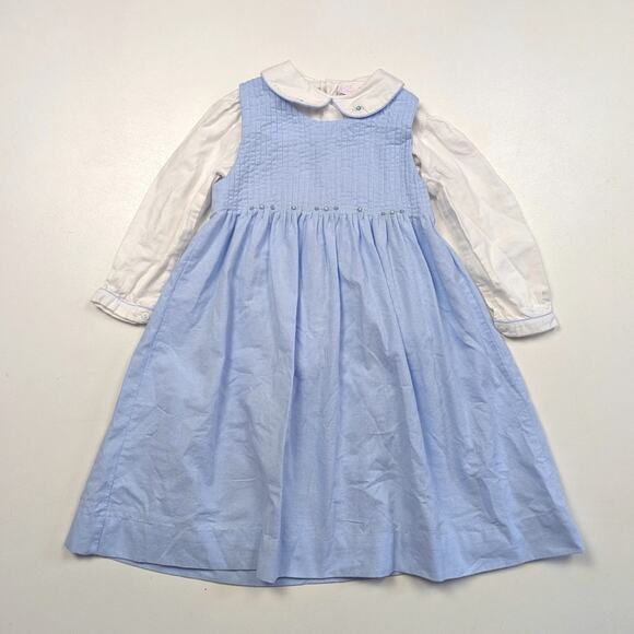 Sophie Dess Dress Girls Size 24m Blue Gingham Pinafore - Picture 1 of 7